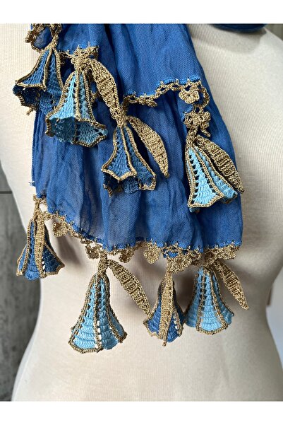 KAFTAN TAKI TASARIM Tığ Işi Fular Pamuklu 41x150cm