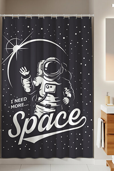 Tropikhome Uzay Desenli Siyah Dijital Baskı Solma Yapmaz Su Geçirmez Polyeste...