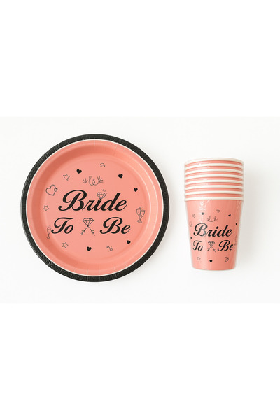 Anatolia Bride baskılı tabak ve bardak 8 li