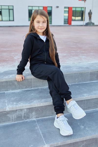 Fulla Moda Hooded Zippered Unisex Kids Tracksuit Set