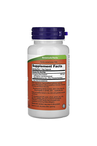 Now Foods Immune Support Supplements, Astragalus Extract 500 mg 90 Veg Caps