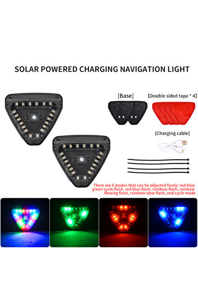 Choice 2 قطعة تعمل بالطاقة الشمسية ضوء تحذير ستروب دراجة نارية سيارة دراجة نا...