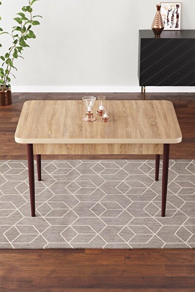 asaella mobilya Life 70x110 Mdf Masa Metal Ayaklı Sabit Üst Kalite Mutfak Mas...
