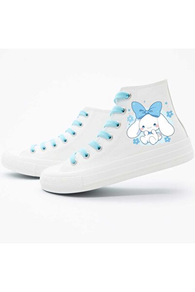 LİASSHOES λευκά Λινό λαγουδάκια με μπλε κορδέλα με τύπωμα παιδικά αθλητικά πα...