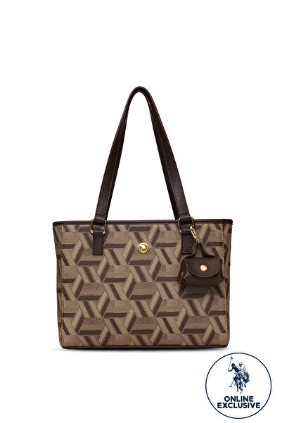 U.S. Polo Assn. حقيبة كتف نسائية باللون البني Us25504 حصرية عبر الإنترنت