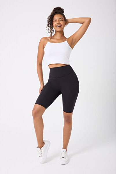 Myluvi بنطال رياضي قصير لراكبي الدراجات النارية للنساء من كوبرو، أسود