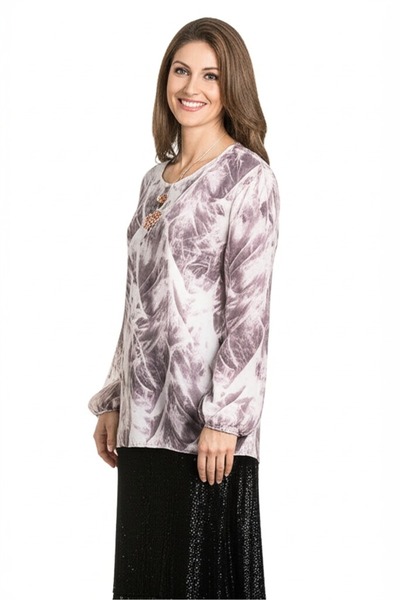 Oppland Γυναικεία κλασική μητρική μπλούζα από σιφόν παχύρρευστο ύφασμα με μοτ...