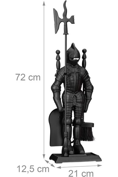 özçanci Modern Lüks Şövalye Şömine Kuzine Maşa Kürek Fırça Takımı