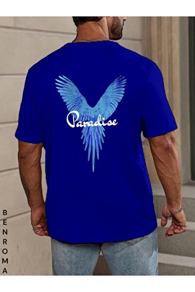 E-ROMA Υπερμεγέθη στάμπα Unisex Tisort με στάμπα