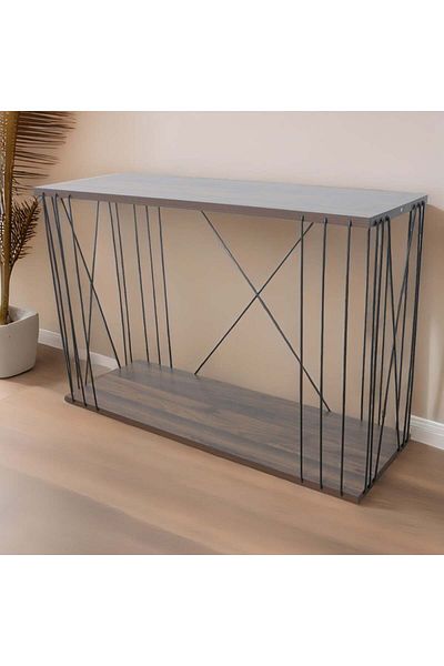 BAITY Console Table for Home Entrance, Malaysian Wood, Brown