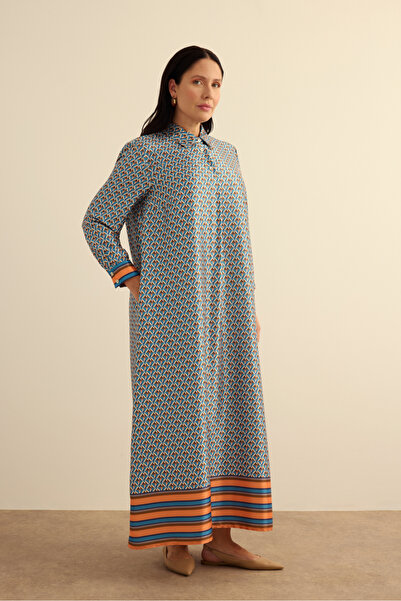 Aker Geometrik Pano Desenli Elbise