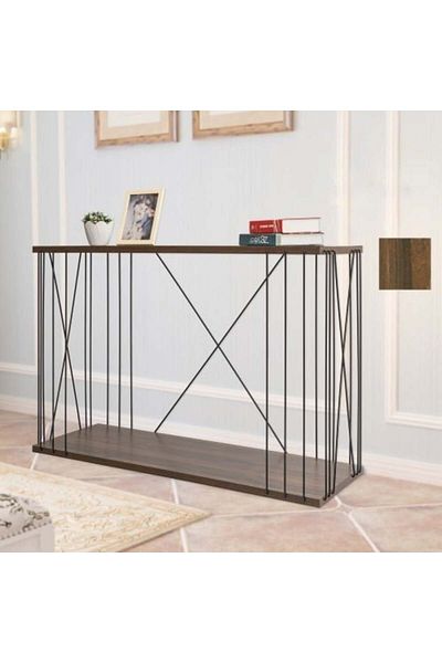 BAITY Console Table for Home Entrance, Malaysian Wood, Brown