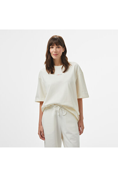 United 4 UNITED4 Kadın Krem T-Shirt