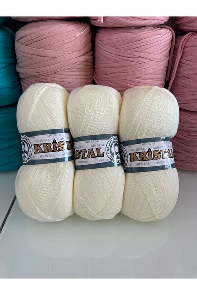 Ören Bayan خيط كريستال للحياكة اليدوية 005 - 3 عبوات من خيط الكريمة الناعم - ...