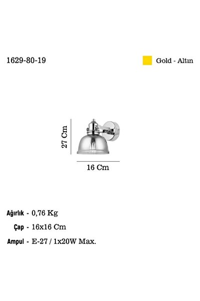 LUCEA MAGO TEKLI ALTIN APLİK 1XE27