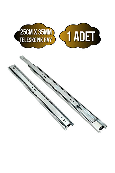 DSYapıAksesuar Teleskobik 35MM Çekmece Ray Bilyeli Mobilya Dolap Rayı(25CM)(3...