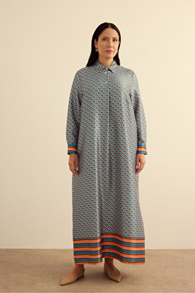 Aker Geometrik Pano Desenli Elbise