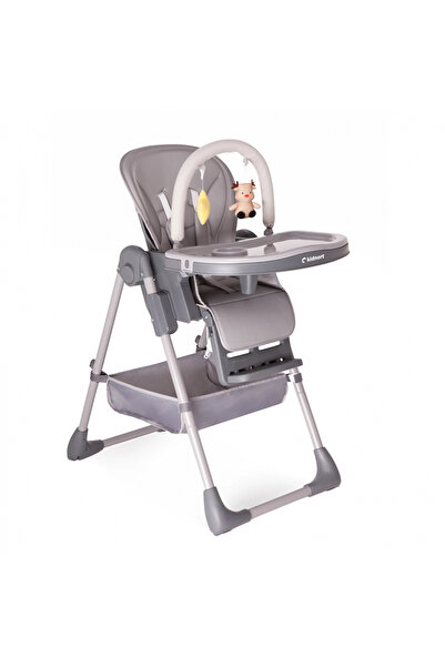 Kidnort Scaun de masa pentru copii, Jordgubbe Grey, multifunctional, cu roti,...