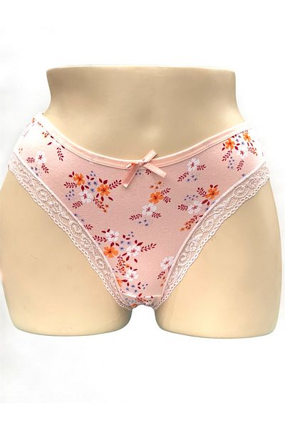 MİSSEMMA Women's Lace 3 Pieces Combed Cotton Panties 95% Cotton 5% Lycra