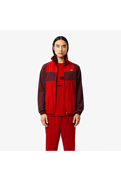 Lacoste SPORT x Novak Djokovic Erkek Regular Fit Renk Bloklu Kırmızı Eşofman Takımı