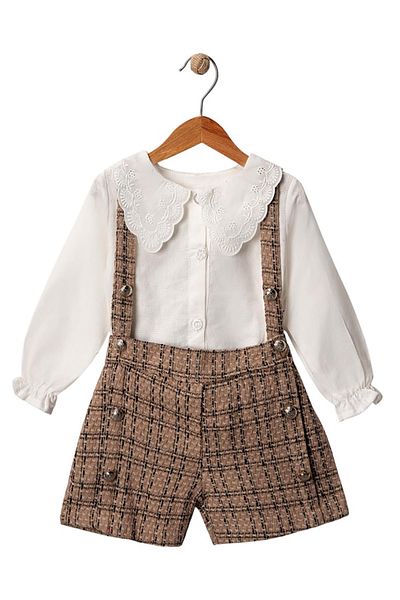 Celira Brown Jacquard Shirt Suit 2Y,3Y,4Y,5Y