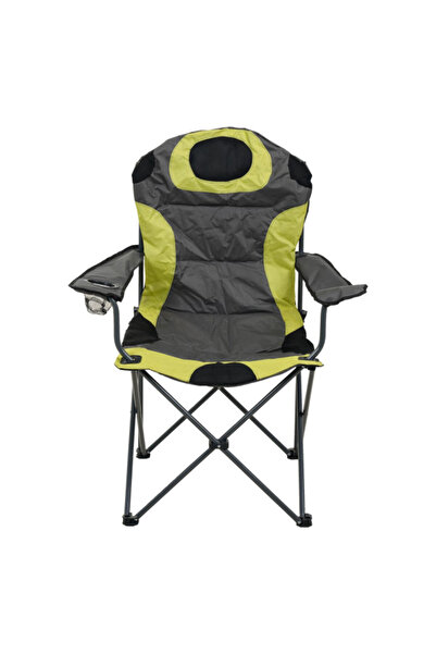 Living Accents كرسي تخييم قابل للطي بإطار فولاذي مبطن مع فتحة ذراع