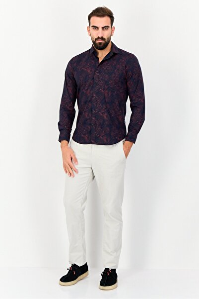 Kenneth Cole Men Regular Fit Allover Print Long Sleeves Shirt, Multicolor