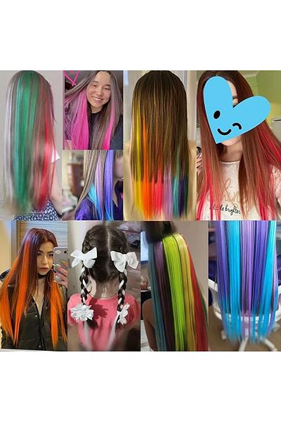 Generic Wig Hair Extensions: Colored, Straight, High-Temperature Silk