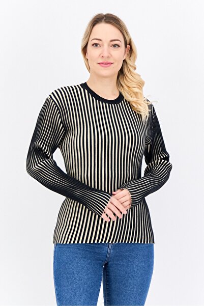 Levi's Redloop by Levis Women Crew Neck Long Sleeve Textured Top, Black