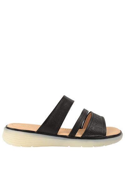 FORMAZIONE Casual slippers, women, FORMAZIONE, 33191 black, leather 41