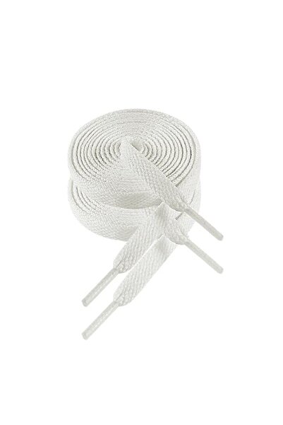 Endurance Sports Set 2 șireturi plate din bumbac, mărime universală, 100 cm, alb