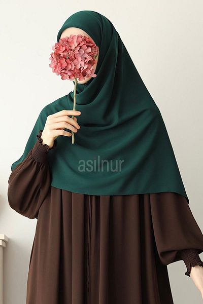 ASİLNUR Vera Large Size Scarf 120X120 Emerald Green