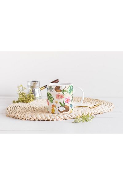 EYBaskı Tasarım Mixed Color Modern Patterned Porcelain Mug – Summer Atmosphere Design