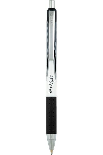 Zebra Pen Z-Grip Flight Retractable Ballpoint Pen, Bold Point, 1.2mm, Black Ink, 5-Count