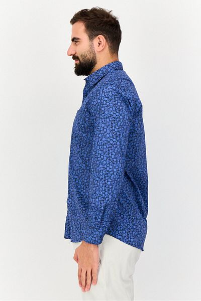 Kenneth Cole Men Regular Fit Allover Print Long Sleeves Shirt, Multicolor