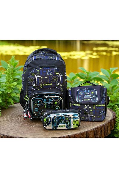 MUGGLE School Bag Lunch Box and Pen Holder Triple Combination Set with Accessories