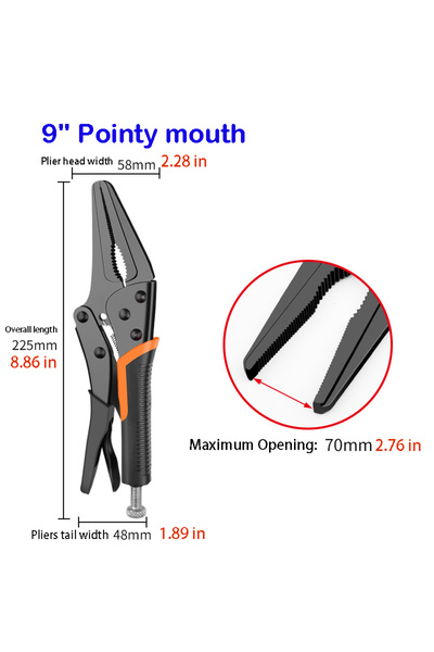 Choice3 كماشة ربط متعددة الوظائف 9 بوصة مدببة 7/9/10 بوصة، مفتاح ربط أنابيب د...