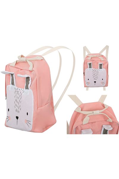 OEM Kindergarten Backpack, Bunny Pattern, Cotton, 34 x 34 x 10 cm, Pink