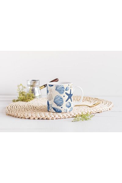 EYBaskı Tasarım Mixed Color Modern Patterned Porcelain Mug – Summer Atmosphere Design
