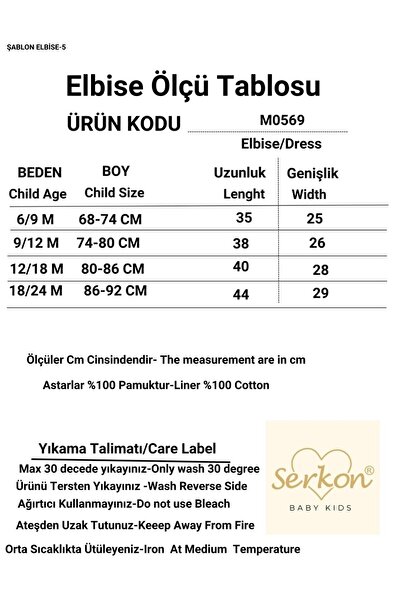 PİTABABY Beyaz Yaka Nakışlı Kot Kız Bebek Elbisesi – Uzun Kollu, Düğmeli, %100 Pamuk