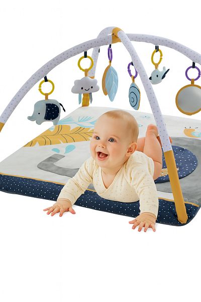 Konig Kids - Baby Play Gym Mat with Elephant Theme & Hanging Toys