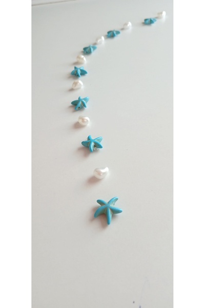 TUTU DESİGN Hair Bead Hair Beads Hair Jewelry Starfish Pearl