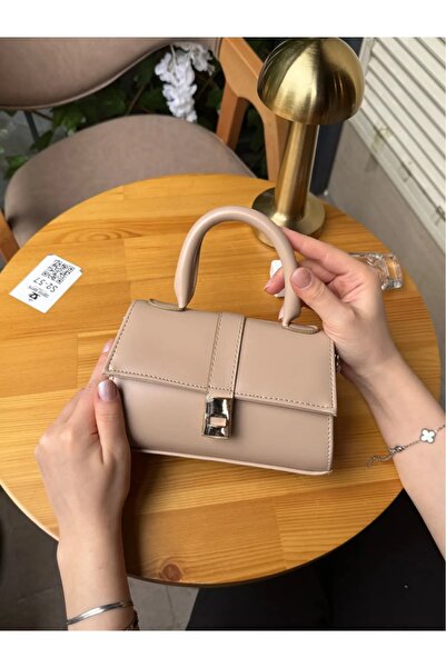 bahwar Cream Hanger Bag with Fake Leather Clips