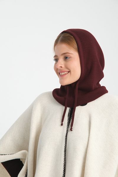 T Crazy T-Crazy Knitwear Thin Woven Balaclava Ribbed Knitwear Knitted Hooded Beanie, Hijab Beanie Knitwear Headgear