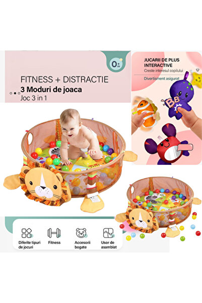 VisionHub Multifunctional interactive activity center for children and babies, 3 in 1 playpen type,0 months +