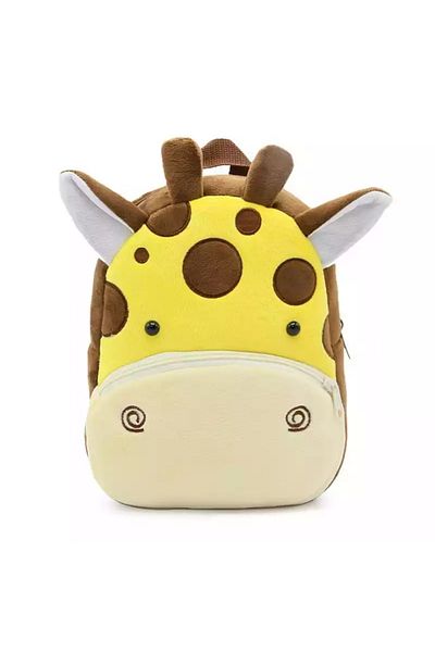 OEM Personalized kindergarten backpack, Giraffe model, made of plush 27 x 24 cm