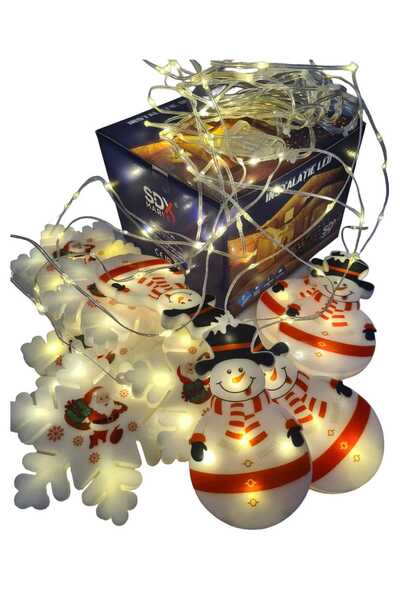 SDX Market Instalație luminoasă de Crăciun cu 10 figurine fulg de zăpadă și o...