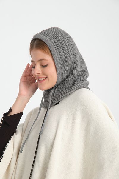 T Crazy T-Crazy Knitwear Balaclava Corded Knitwear Knitted Hooded Beanie, Hijab Beanie, Knitwear Headgear, Balaklava