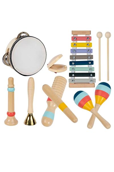 Factory Price 10 Piece Wooden Montessori Music Instruments Set