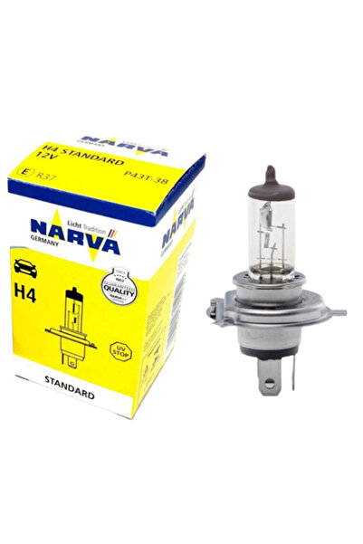 Narva 12V H4 100/90W 43T Tırnaklı Halojen Far Ampülü Tekli Yüksek Watt Uzun Kısa Far Araç Lamba